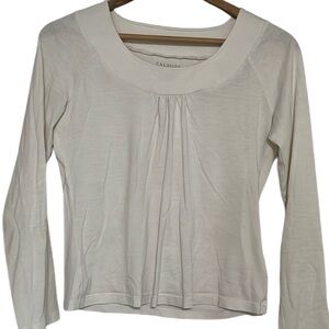 Talbots Petites 100% Cotton Blouse Long Sleeve White Size Small